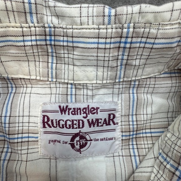 Wrangler Rugged Wear Plaid Short Sleeve Button Up Shirt Men - Picture 4 of 7